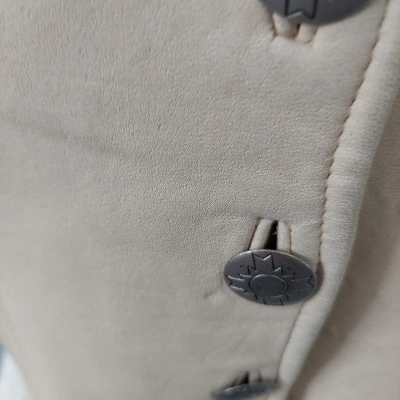 Pioneer Wear Vintage NOS Cream Leather Button Down Front Fringed A-Line Skirt‎ - Picture 13 of 16